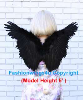 Childrens Black Butterfly costume feather angel wings  