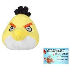  Angry Birds Plush   Fuzzy Feather Toppers   YELLOW BIRD (2 