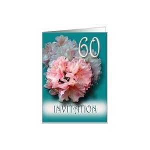  60th Wedding Anniversary Invitation   pink Rhododendron 