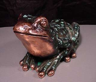 Huge Frog Toad COPPER Metal Finish Statue Figurine  