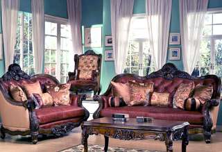 Antique Style Luxury Sofa & Love Seat Formal Living Room Furniture Set 