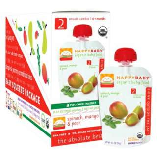 HAPPYBABY 2 Spinach, Mango, & Pear 8pk.Opens in a new window