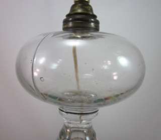 Vintage 1930 Depression Glass Converted Oil Table Lamp  