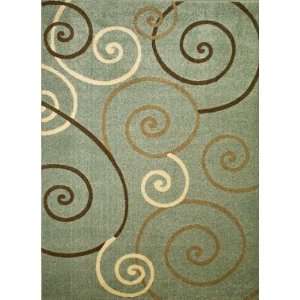   Global Chester Scroll Blue 7 10 Round Area Rug