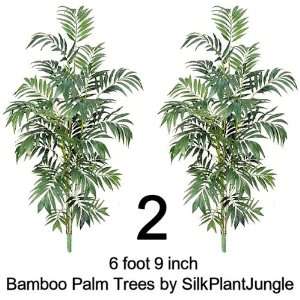  1 lot of 2 Silk Artificial 6 foot 9 inch Bamboo Palm Tree 