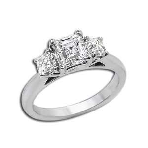   Diamond Engagement Ring Setting for 3 carat Asscher cut diamond size 3