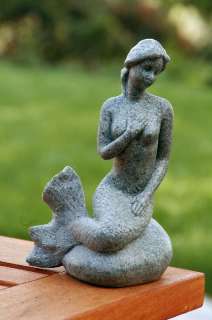 Garden Mermaid Crushed Stone Outdoor Statue Figure  