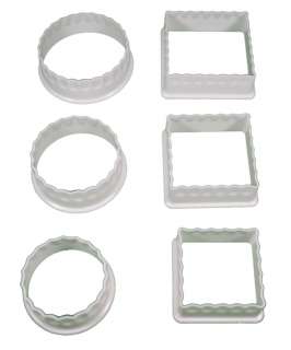 Lot of 6 Plastic Cookie Cutters Circle & Square Shapes 0095787036885 