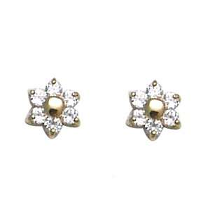  14K Flower Baby Earrings Jewelry
