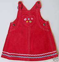 Baby Girl Jumper Gymboree Tiny Hearts Red Corduroy NWT  