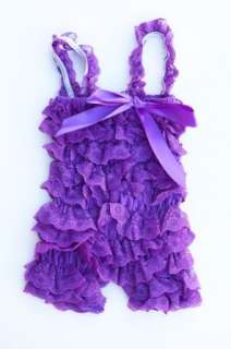  Baby Lace Ruffle Romper   Purple Clothing