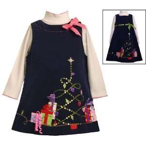   TREE PRESENTS Christmas Holiday Pageant Party Jumper Dress Set Baby