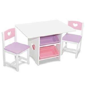  Heart Table & Chair Set Pastel Bins By Kidkraft Toys 