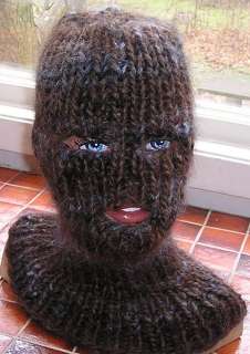 Icelandic Lopi Wool/Mohair sweater BALACLAVA~ with 2 eyes + mouth 