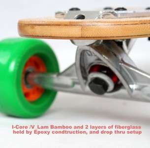   Vertical_Laminated Bamboo and fiber Drop Thru longboard 40*9.5 E