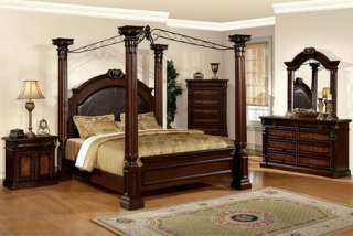   Traditional Montecito II King Poster Canopy Bed Bedroom Set Furniture