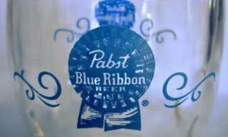 VTG Rare Breweriana PABST Blue Ribbon Footed Beer Glass  