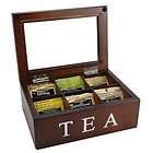 compartment wooden tea chest with 8 bigelow tea blend returns 