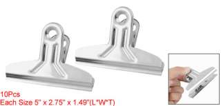 Silver Tone 10Pcs 127mm Opening File Ticket Binder Clip  