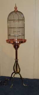 BRASS AND COPPER CANARY  FINCH BIRD CAGE  