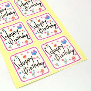 NEW Happy Birthday Gift Sealed Set 4 Sheets 72 Stickers  