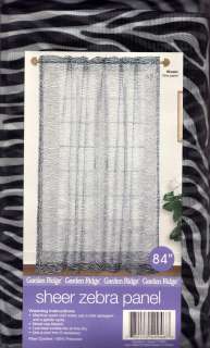 NEW BLACK Gray ZEBRA Stripe Sheer Curtains Pair 84L Animal Print 