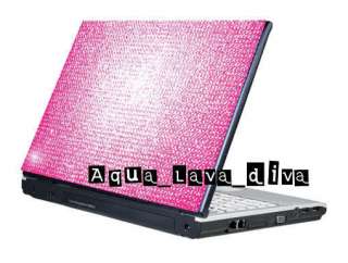 Hot Pink DIY Laptop Cover Bling Rhinestone Crystal Sticker Skin Fit 8 