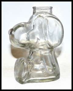 Vintage Glass Snoopy Peanuts Clear Coin Bank  