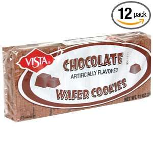 Vista Sugar Wafers, Chocolate, 11 Ounce Packages (Pack of 12)  