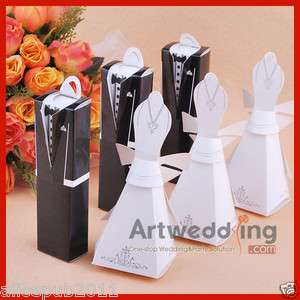 120PC BRIDE DRESS/GROOM TUXEDO Wedding Favor Boxes gift  