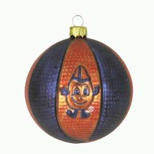   Orange Glass Basketball Christmas Ornaments 3.5