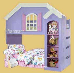 Dollhouse Loft / Bunk Bed Furniture Woodworking Plans  