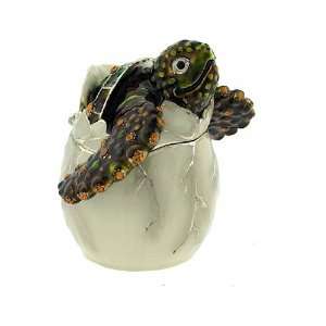    Hatching Baby Sea Turtle Bejeweled Trinket Box 