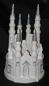 Lighted Silver Cinderella Castle Cake Topper Top Tops Wedding  