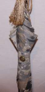 Vtg Schertz Nylon Camo Umbrella Nice Wood Cane Handle  