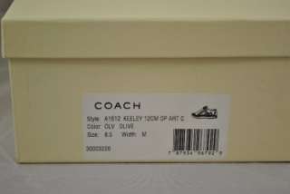 NEW Coach Signature Camo Keeley Sneakers Tennis Shoes Olive A1612 8.5 