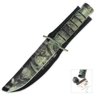 NEW 9.5 Camo Fighter Survivor Knife w/ Sheath and Kit  