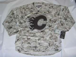 Calgary Flames Reebok Veterans Day Camo Jersey XL  