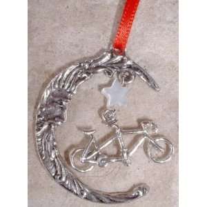  Tandem Bicycle & Moon Christmas Ornament Sports 