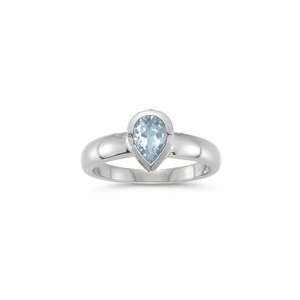  4.55 Cts Sky Blue Topaz Solitaire Ring in 18K White Gold 8 