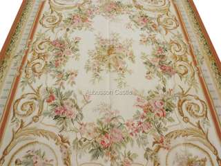 On a clean cream background, soft gold French scrolls and pink roses 