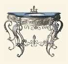 french chateau silver iron black marble top sink unit location