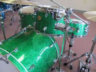 Ludwig Centennial 4 Piece Green Sparkle Shell Pack with 20 Kick Drum 