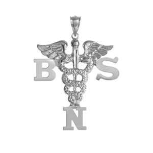  Bachelor of Science in Nursing BSN Graduation Charm in Silver Jewelry