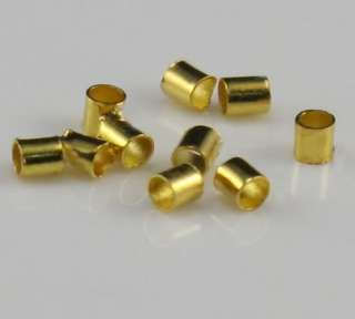 400pcs Gold Plated 2.0mm Charm Tube Crimps Beads f2094  