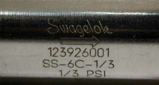 Swagelok SS 6C 1/3 Poppet Check Valve 3/8 in. Tube Fitting 1/3 PSIG 