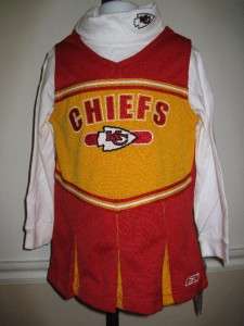 NEW Kansas City Chiefs KIDS Small S 4 Cheer Outfit 2BD  