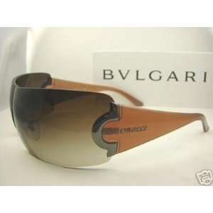  Authentic BVLGARI Brown Shield Fade Sunglasses 658 945/13 