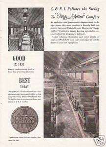 1949 Heywood Wakefield Ad C&EI Chicago & Eastern Illinois Railroad 