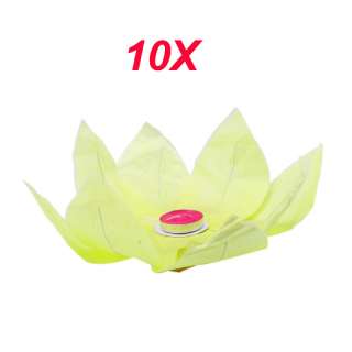 10 X Yellow Lotus Wishing Water Lantern Paper Wedding  